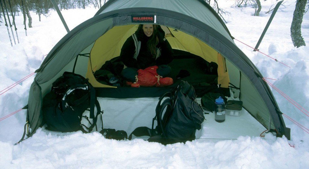 Rummelig apsis i et Hilleberg Nallo 3 GT.