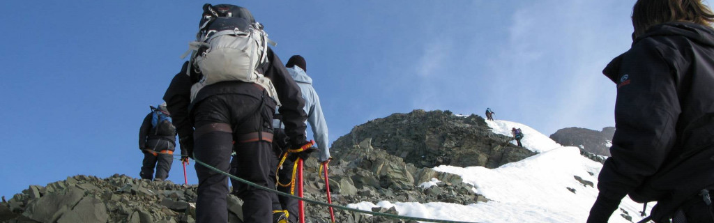 Alpinudstyret i brug på Stok Kangri bestigningen