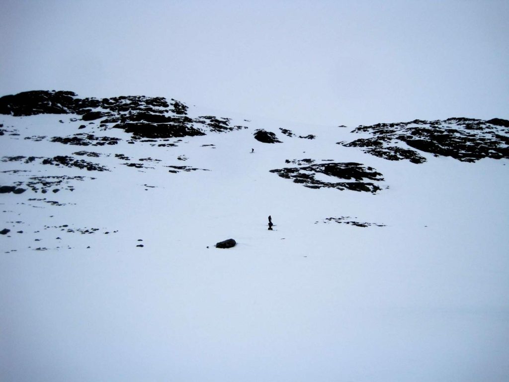 Det sidste stykke af renden ned, der var lidt svært at vurdere oppefra. Foto: Rasmus B. Munk.